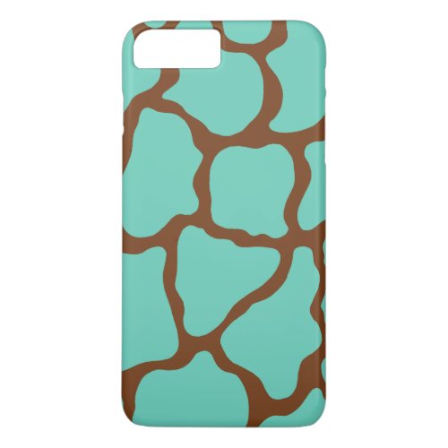 Turquoise Animal Print Giraffe iPhone Plus Case