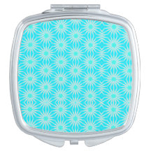Turquoise, Aqua and Gray Flowers with Cyan