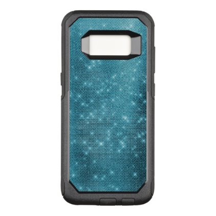 Turquoise - Aqua Blue Shimmer and Sparkle Pattern OtterBox Commuter Samsung Galaxy S8 Case