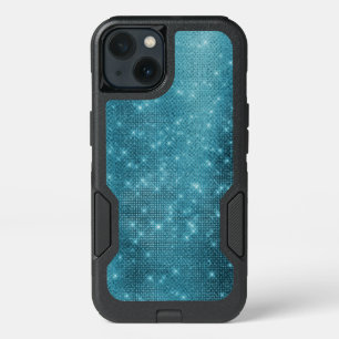 Turquoise - Aqua Blue Shimmer and Sparkle Pattern iPhone 13 Case