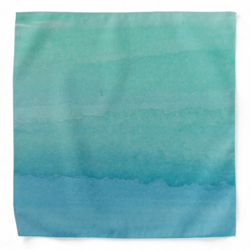 Turquoise aqua blue watercolor ombre gradient bandana