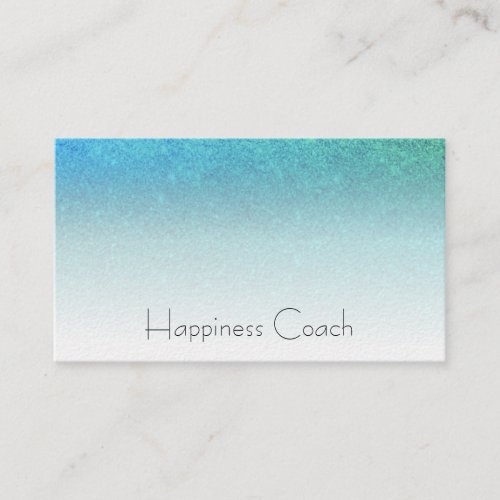  TURQUOISE AQUA BLUE White Gradient Glitter Business Card