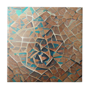 Turquoise aqua brown beige ceramic tiles