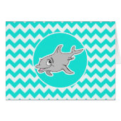 Turquoise, Aqua Color Chevron; Dolphin (Front Horizontal)