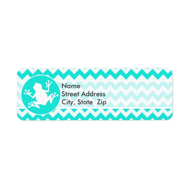 Turquoise, Aqua Color Chevron; Frog Label (Front)