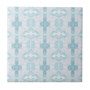 Turquoise aqua diamond geometric design  ceramic t ceramic tile