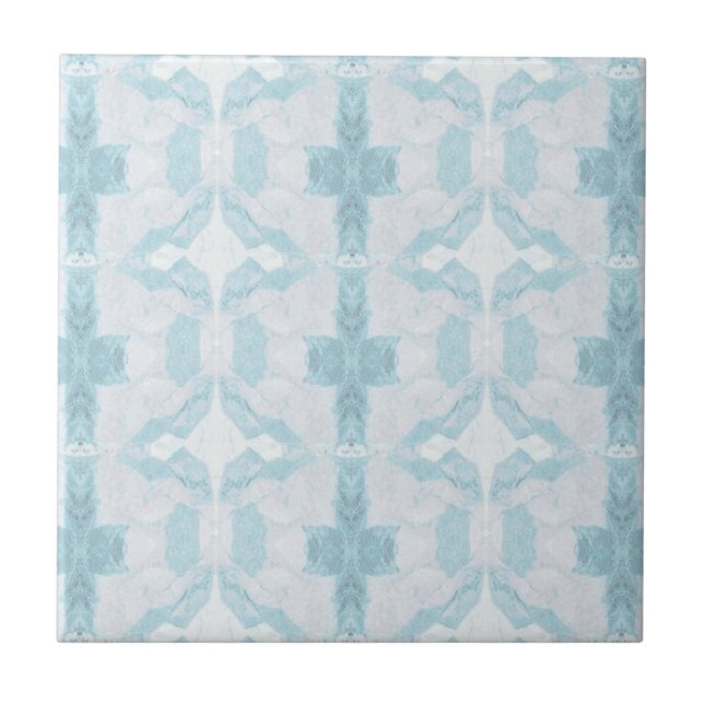 Turquoise aqua diamond geometric design  ceramic tile (Front)