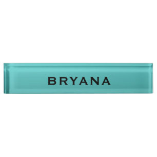 Turquoise Aqua Dipped Modern Personalized Desk Name Plate