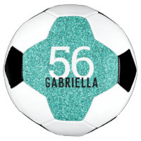 Turquoise Aqua Glittery Name and Team Number