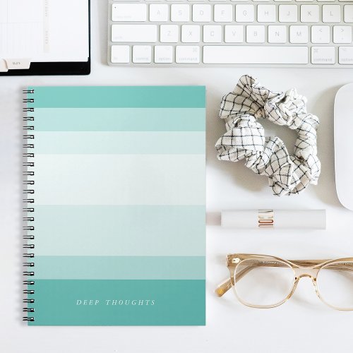 Turquoise Aqua Gradient Colorblock Notebook