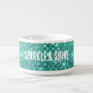 Turquoise Aqua Green Sparkle Bowl