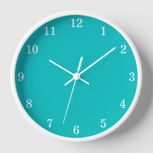 Turquoise Aqua Minimalist Wall Clock
