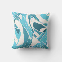 Turquoise Aqua Off-white Swirling Geometric Shapes