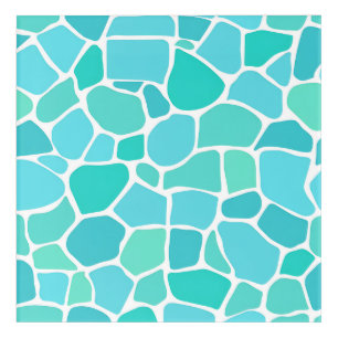 Turquoise Aqua Sea Glass Mosaic Pattern Acrylic Print