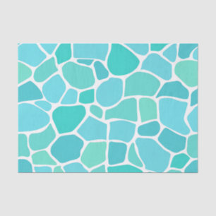 Turquoise Aqua Sea Glass Mosaic Pattern Tissue Paper
