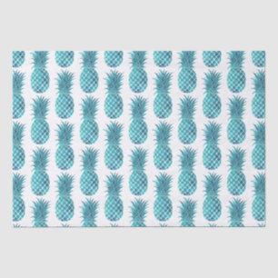Turquoise Aqua Tropical Pineapples Tissue Paper