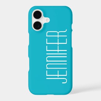 Turquoise Aqua w/White Jumbo Name Personalized