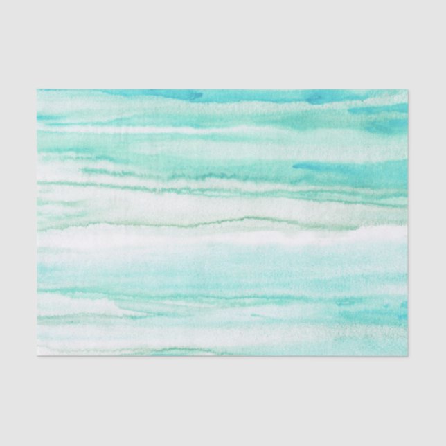 Turquoise Aqua Waves Tissue Paper (Front)