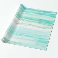 Turquoise Aqua Waves Wrapping Paper