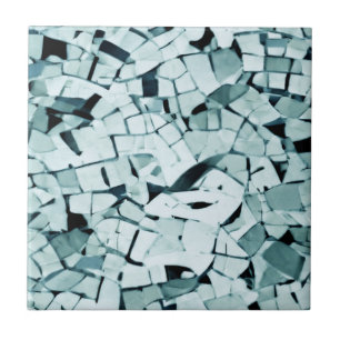 Turquoise aquamarine tumbled mosaic ceramic tile