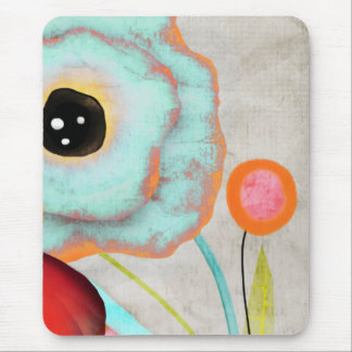 Turquoise aquamarine zoom poppy mouse pad