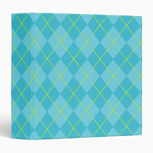 Turquoise Argyle Binder