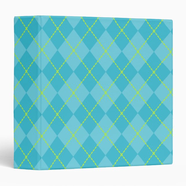 Turquoise Argyle Binder (Front/Spine)