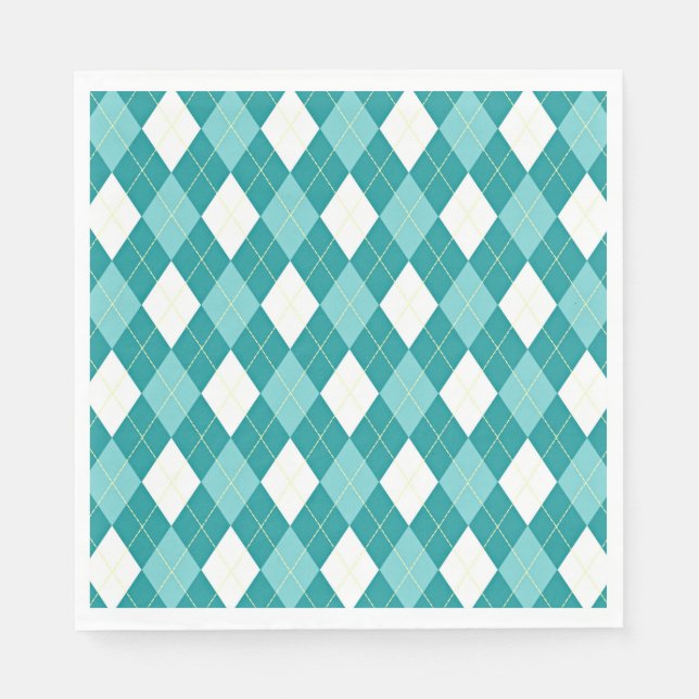 Turquoise argyle pattern napkins (Front)