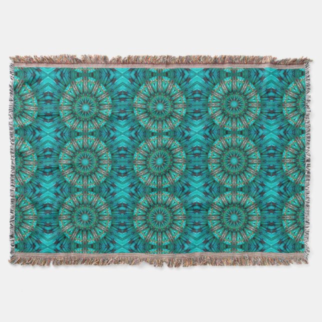 Turquoise Art 1 Throw Blanket (Front)