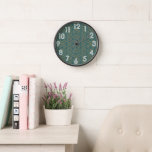 Turquoise Art Deco Clock<br><div class="desc">This wall clock has an art deco design of diamonds and half-diamonds in gold on a field of turquoise. Like this design but want different colors? Message me.</div>