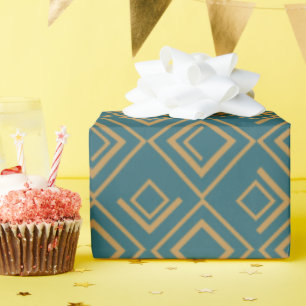 Turquoise Art Deco Wrapping Paper