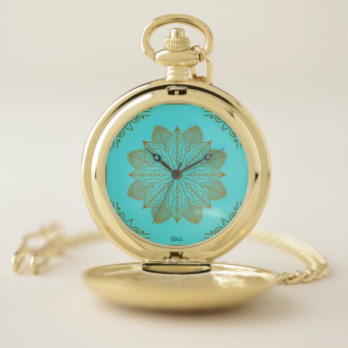 Turquoise Art Nouveau Pocket Watch