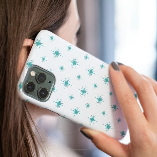 Turquoise Atomic Starburst Mid Century Pattern Case_Mate iPhone 14 Case