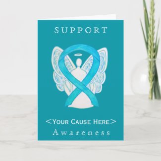 Turquoise Awareness Ribbon Angel Customized Card
