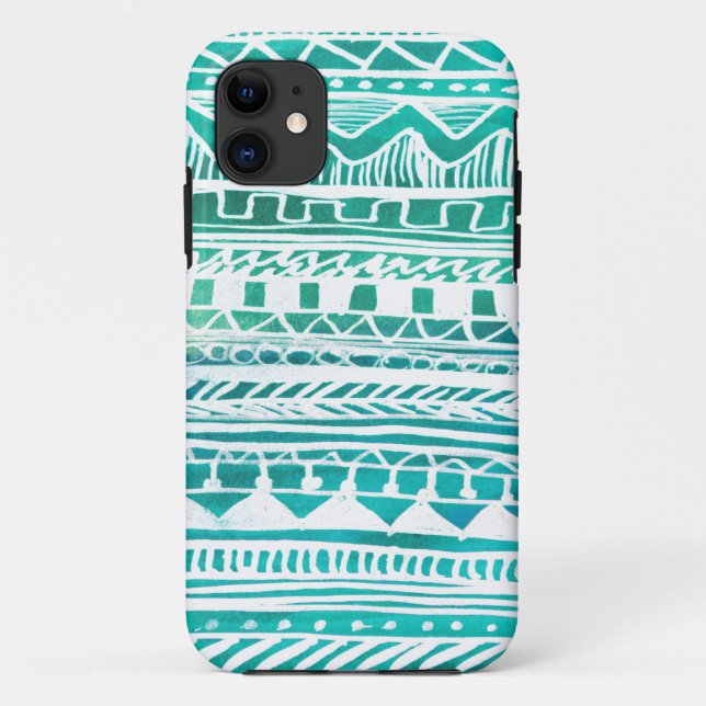 Turquoise Aztec Pattern Case-Mate iPhone Case (Back)