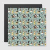 turquoise background dogs pattern (Front/Back)