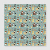 turquoise background dogs pattern (Front)