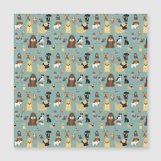 turquoise background dogs pattern (Front)