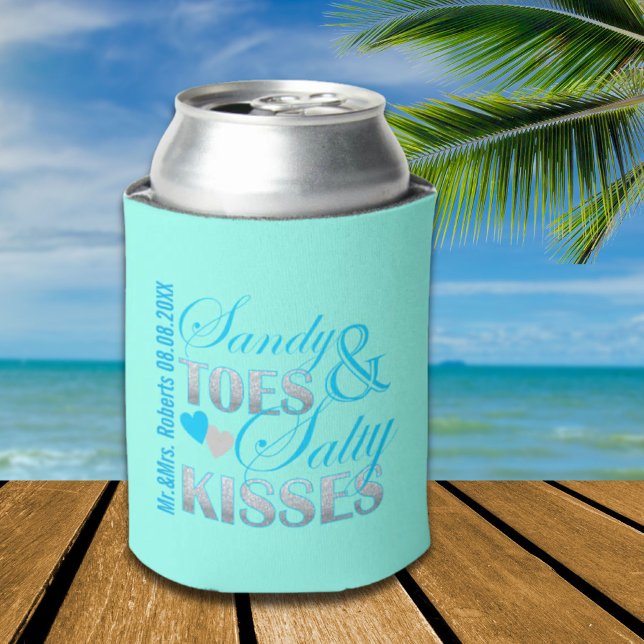 turquoise beach sandy toes and salty kisses can cooler (turquoise beach sandy toes and salty kisses can cooler)