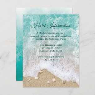 Turquoise Beach Waves Bat Mitzvah Hotel Info Invitation