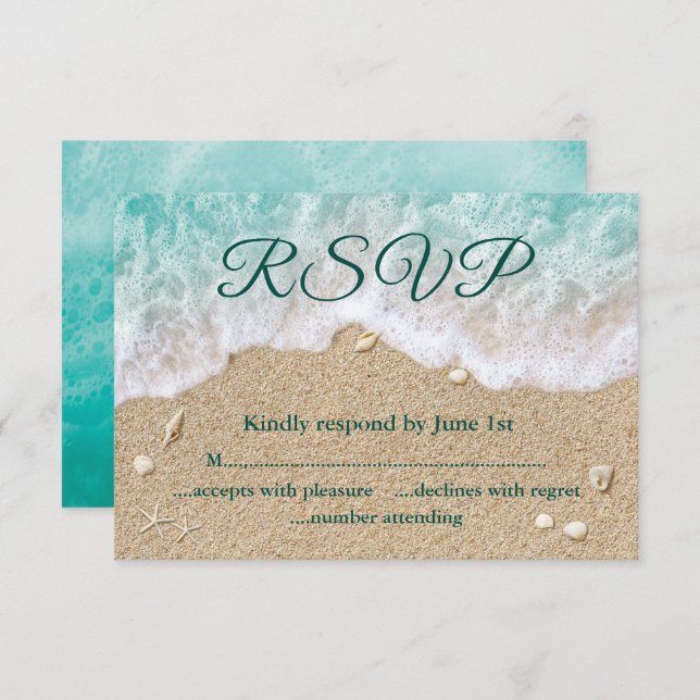 Turquoise Beach Waves Bat Mitzvah RSVP (Front/Back)