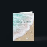 Turquoise Beach Waves Bat Mitzvah Thank You Card<br><div class="desc">This beach inspired Bat Mitzvah Thank You Card is accented with turquoise ocean waves, beach sand, seashells and starfish, that coordinates perfectly with the Turquoise Beach Waves Bat Mitzvah Invitation, and part of the Turquoise Beach Waves Bat Mitzvah Collection. If additional items are needed for your celebration just contact us...</div>