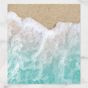 Turquoise Beach Waves & Beach Sand Bat Mitzvah Envelope Liner
