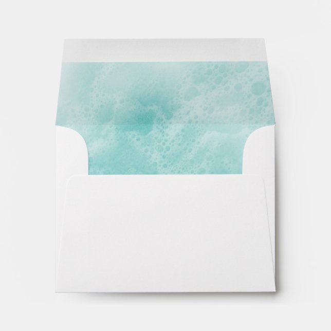 Turquoise Beach Waves RSVP Envelope (Back (Bottom))