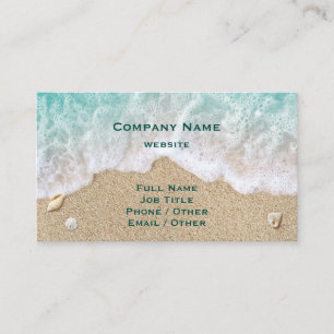 Turquoise Beach Waves & Sand Business Card