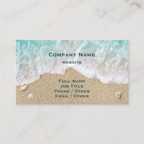 Turquoise Beach Waves  Sand Business Card