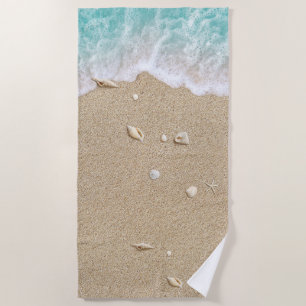 Turquoise Beach Waves Towel