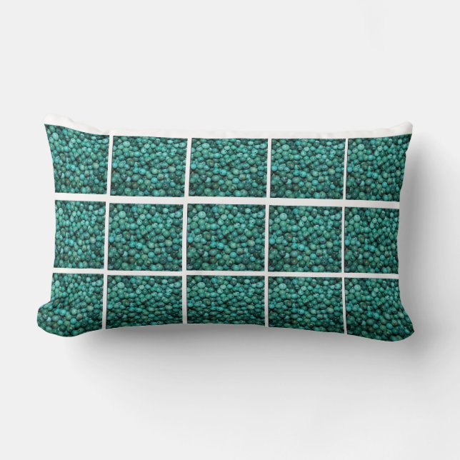 Turquoise Beads Lumbar Pillow (Front)