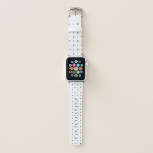 Turquoise beige and white dots apple watch band