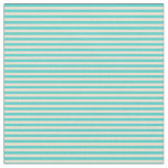 [ Thumbnail: Turquoise & Beige Colored Lines/Stripes Pattern Fabric ]